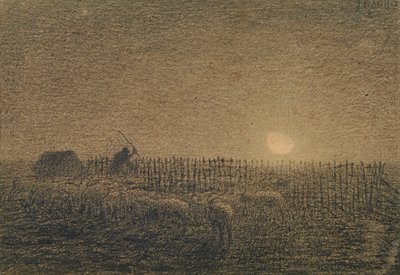 The Shepherd at the Fold by Moonlight by Jean Francois Millet